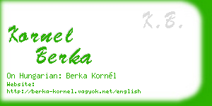 kornel berka business card